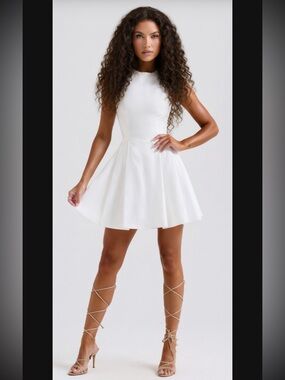 christa embroidered lavender mini dress Frankies Bikinis Christa Dress in White